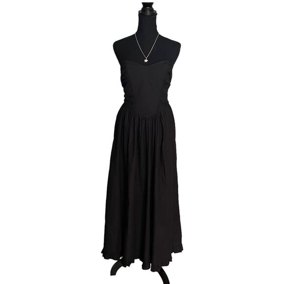 Free People Women's Black Strapless Black Summer Spring Vacation Dress - Picture 1 of 8
